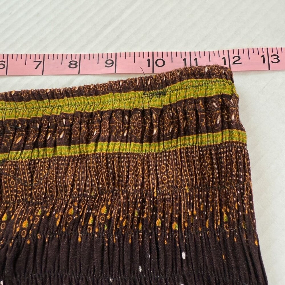 Bangkok Pants Smocked Waist Rayon Harem Pants One Size Boho Festival Yoga Travel - Picture 7 of 9